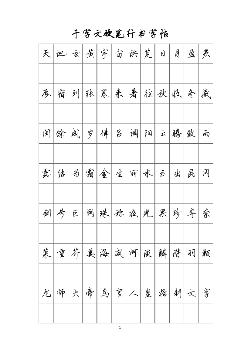 16 千字文硬笔行书字帖16 千字文硬笔行书字帖_1.png